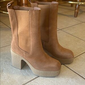 Brown Platform Ankle Boots